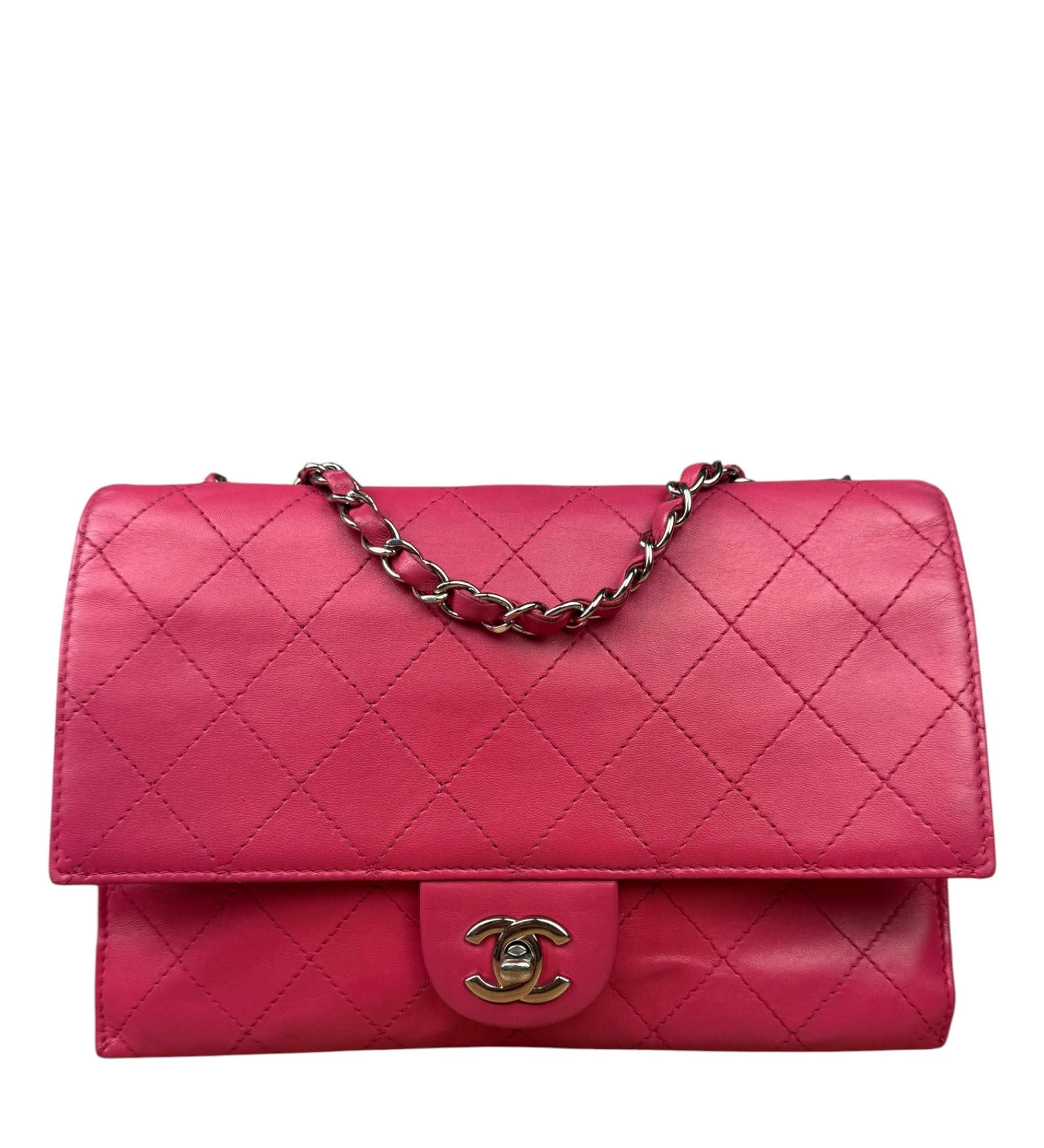 Chanel Pink Quilted Leather Accordion Flap Bag 2014
