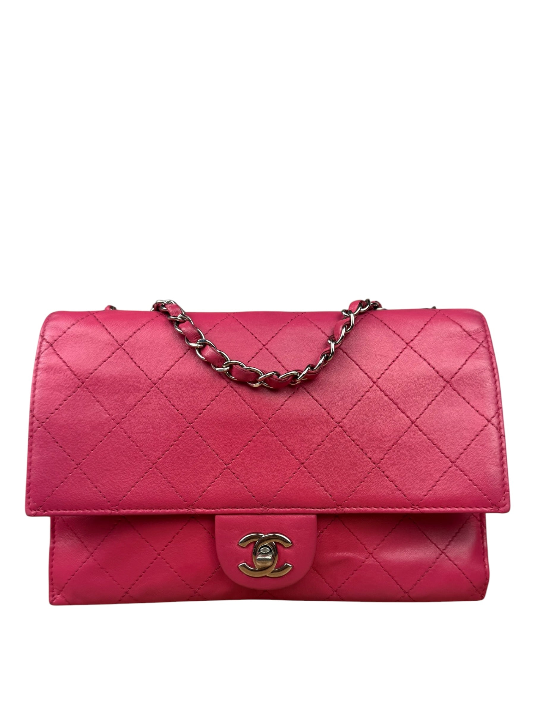 Chanel Pink Quilted Leather Accordion Flap Bag 2014