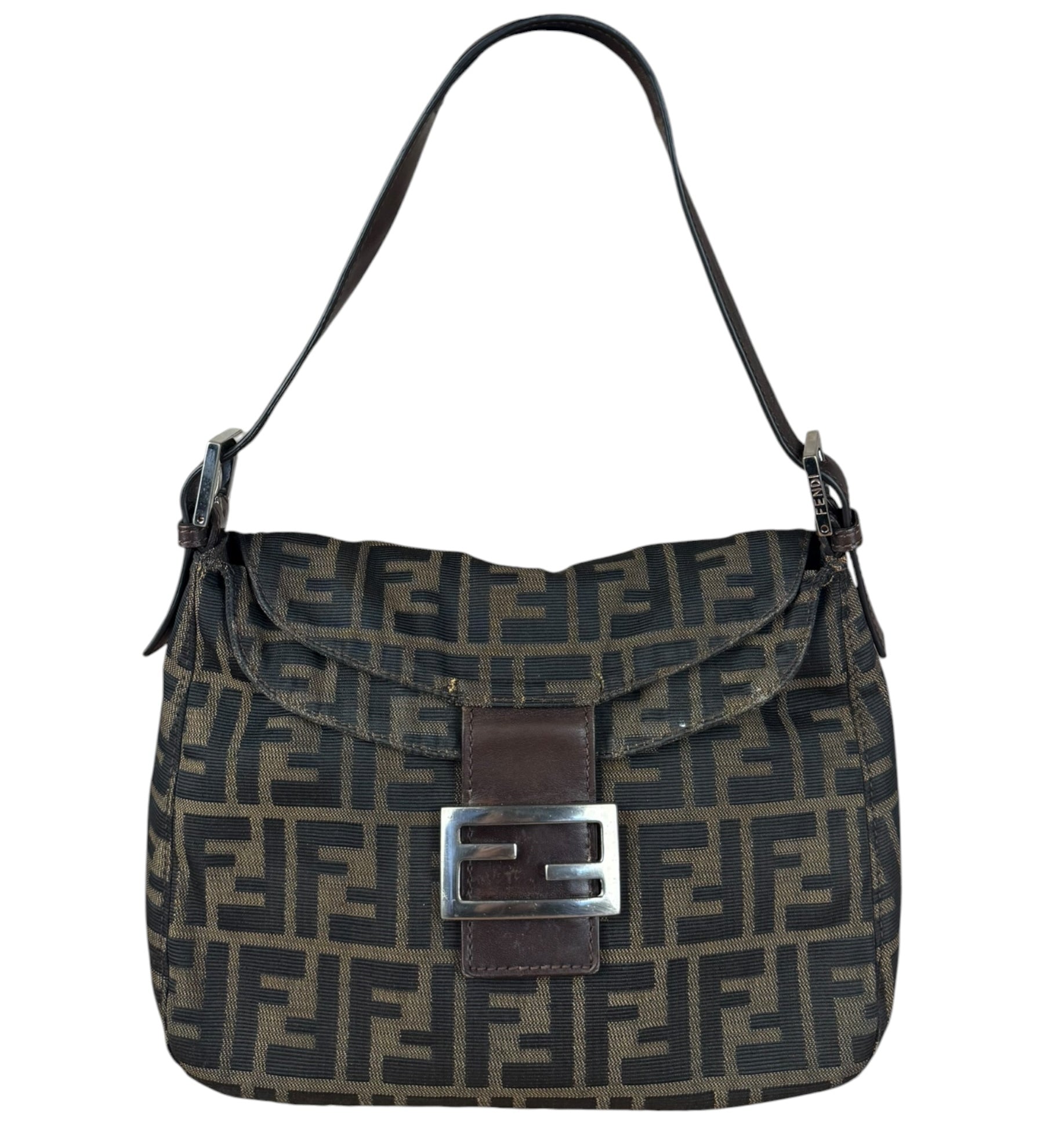 Fendi Vintage Zucca FF Baguette Shoulder Bag