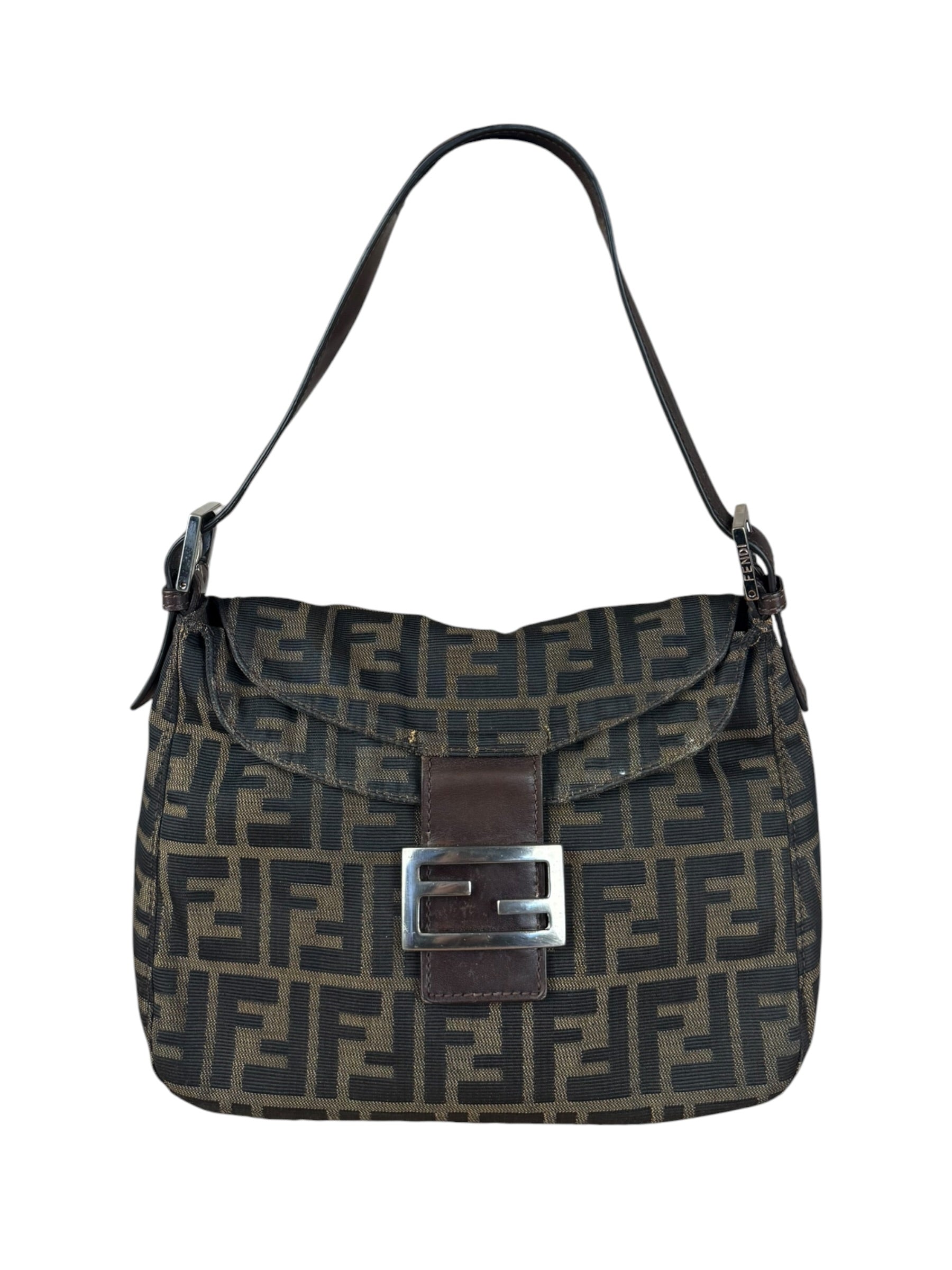 Fendi Vintage Zucca FF Baguette Shoulder Bag