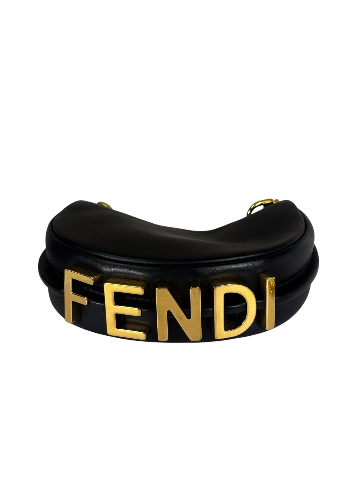 Fendi Vintage Black Leather Nano Fendigraphy Two-Way Bag Replacement Chains