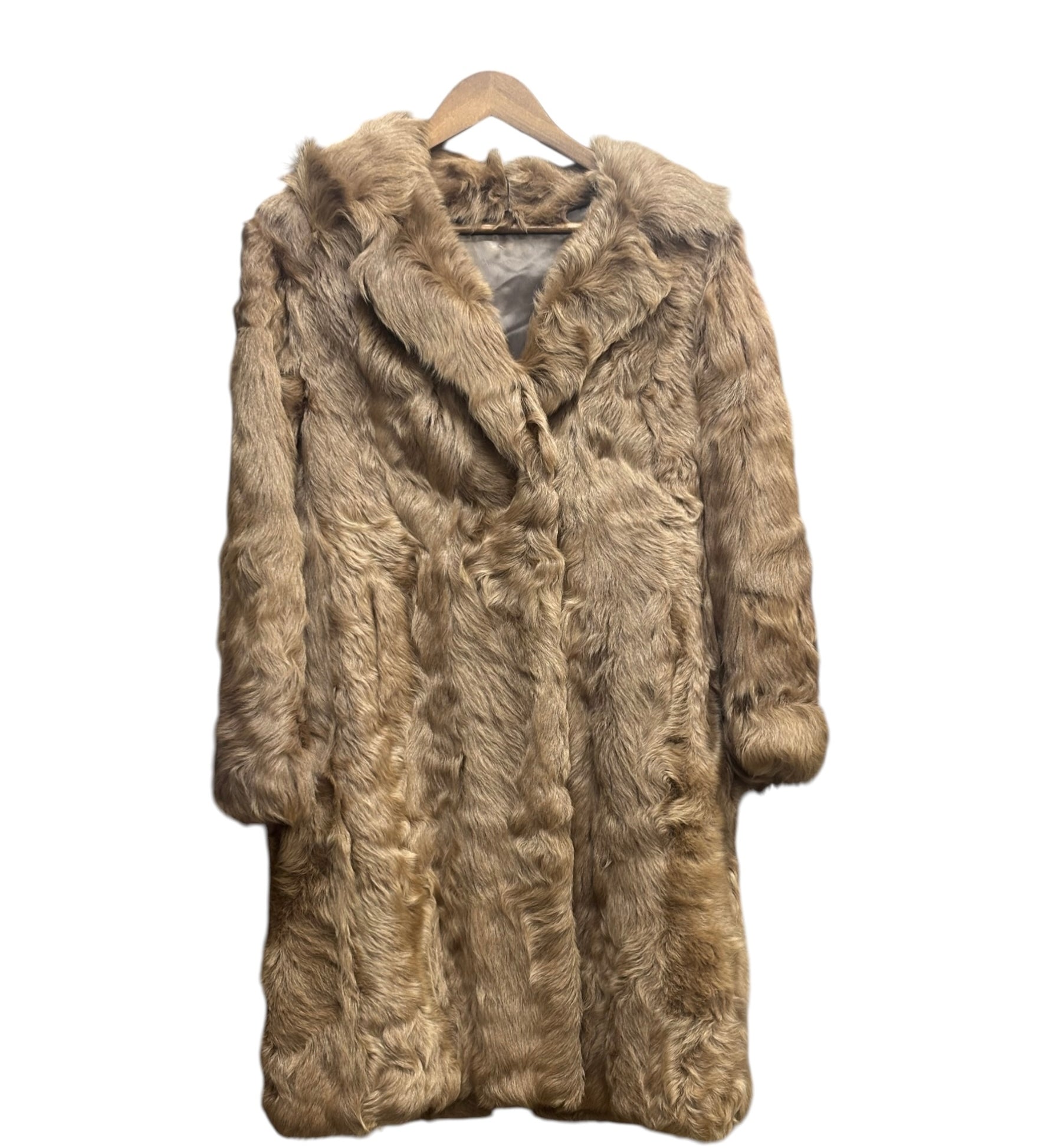 Vintage Multi-Tonal Light Brown Fox Fur Long Coat