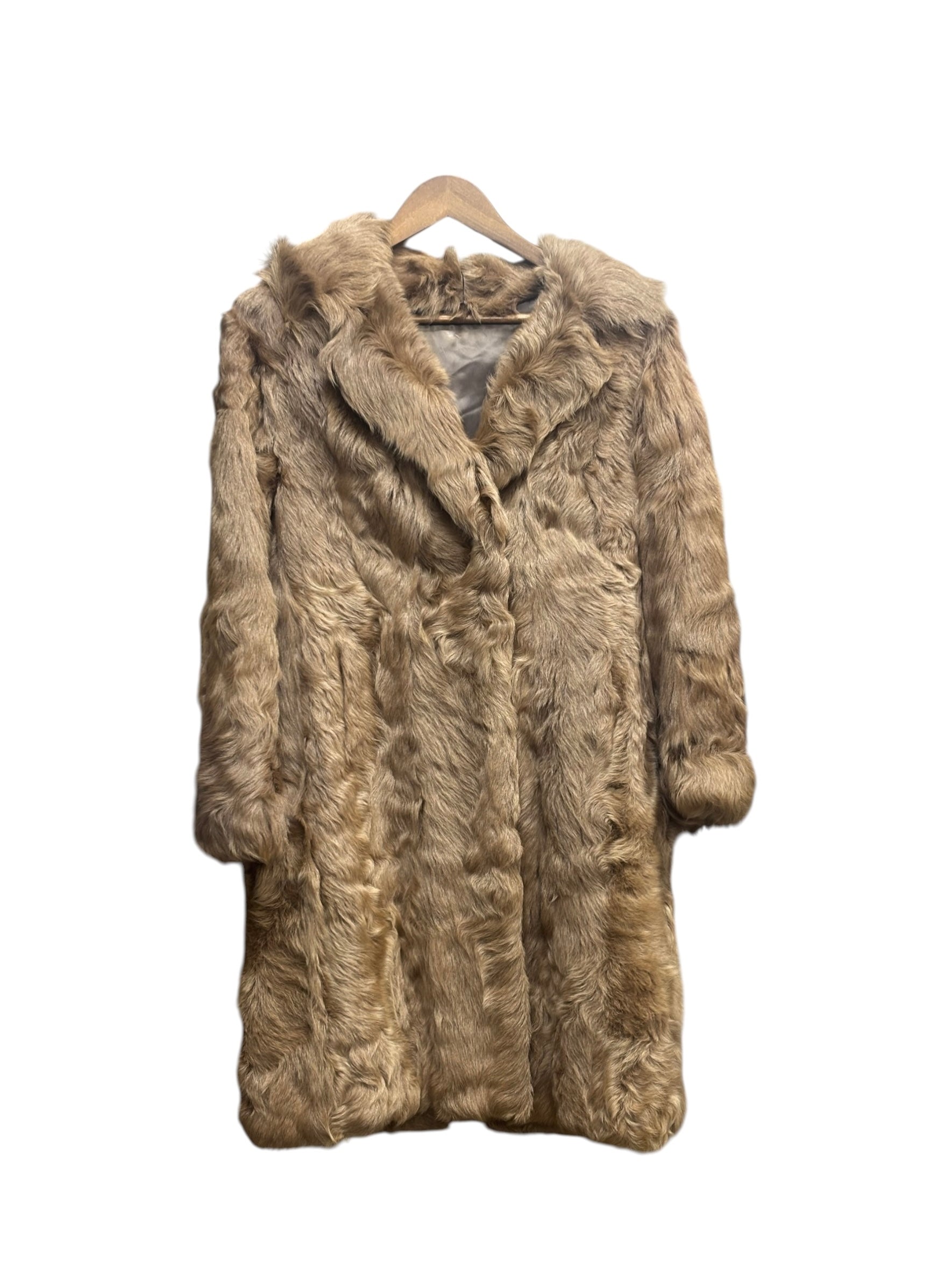 Vintage Multi-Tonal Light Brown Fox Fur Long Coat
