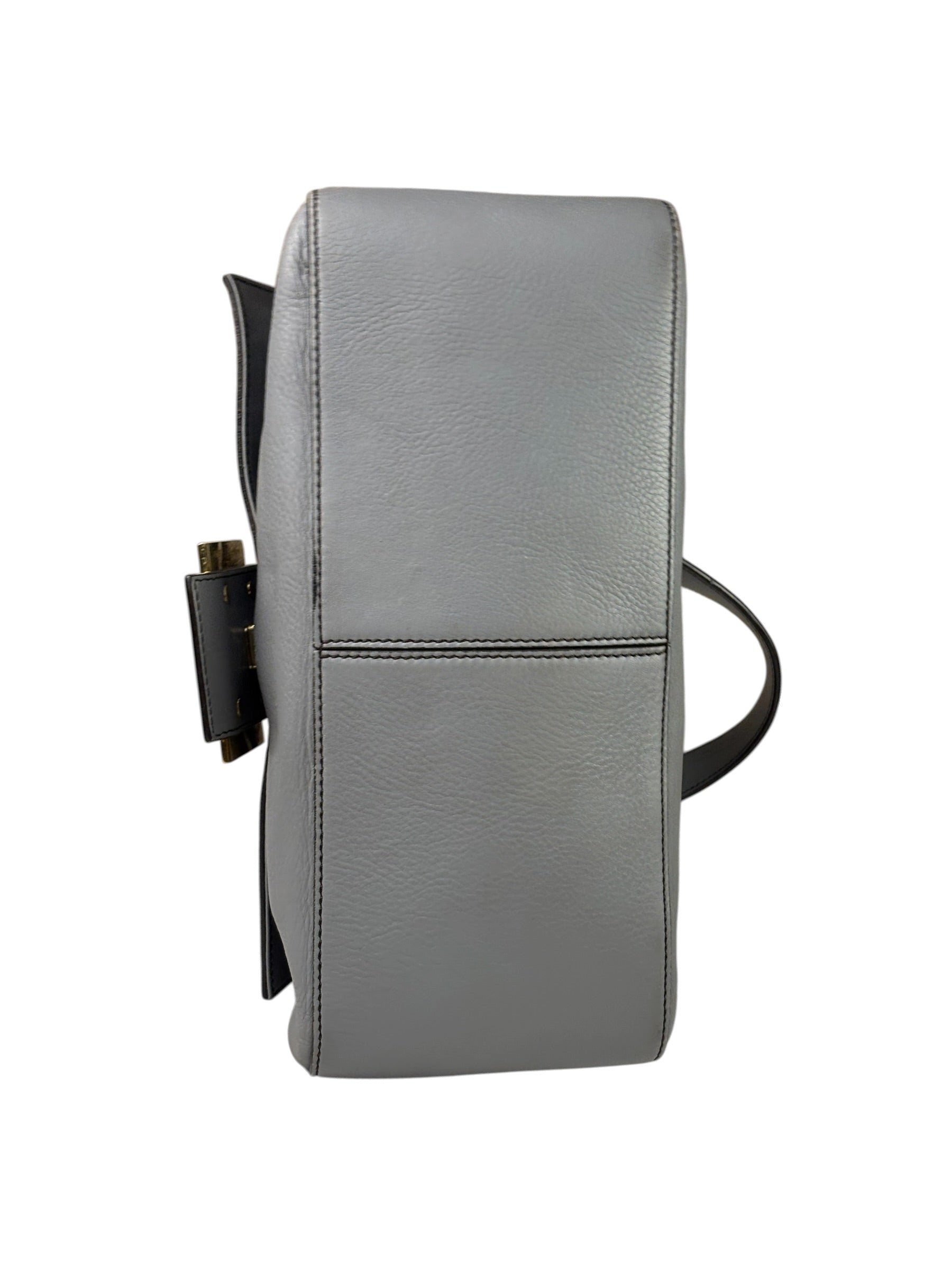 Fendi Grey Leather Flap Bag