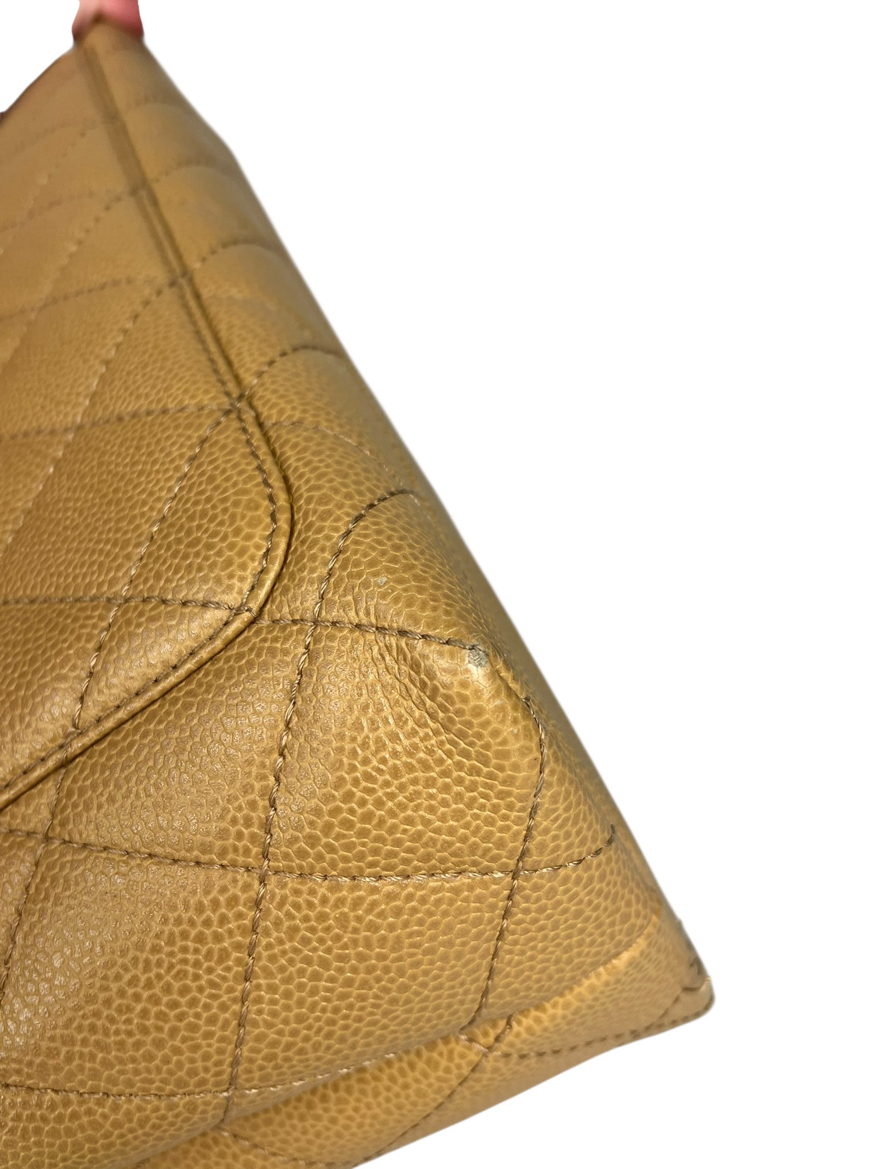 Chanel Beige Calfskin Kelly Top Handle Bag 2001