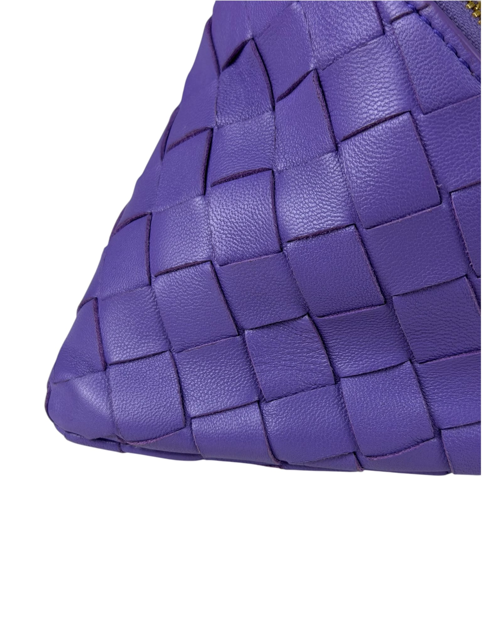 Bottega Veneta Purple Leather Nano Pyramid Pouch