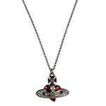 Vivienne Westwood Orb Red Diamante Heart Pendant Necklace