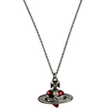 Vivienne Westwood Orb Red Diamante Heart Pendant Necklace