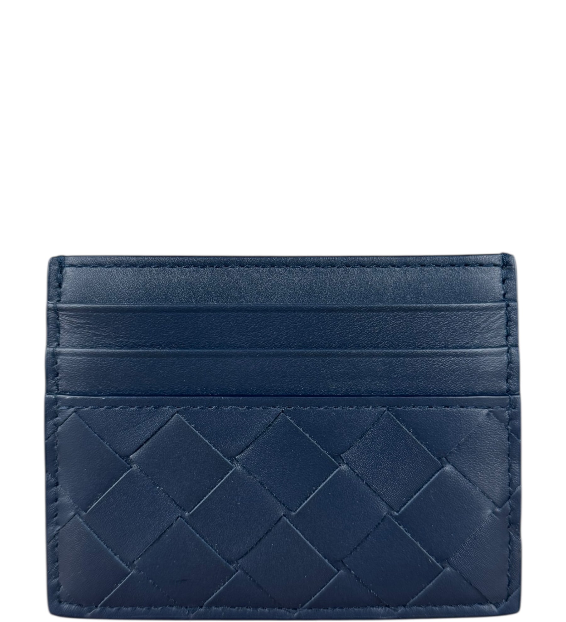 Bottega Veneta Intrecciato Cardholder Navy/Olive