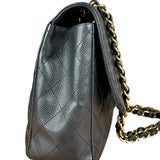Chanel Black Caviar Leather Single Flap Bag '04