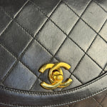 Chanel Vintage Black Quilted Diana Shoulder Bag 1986-1988