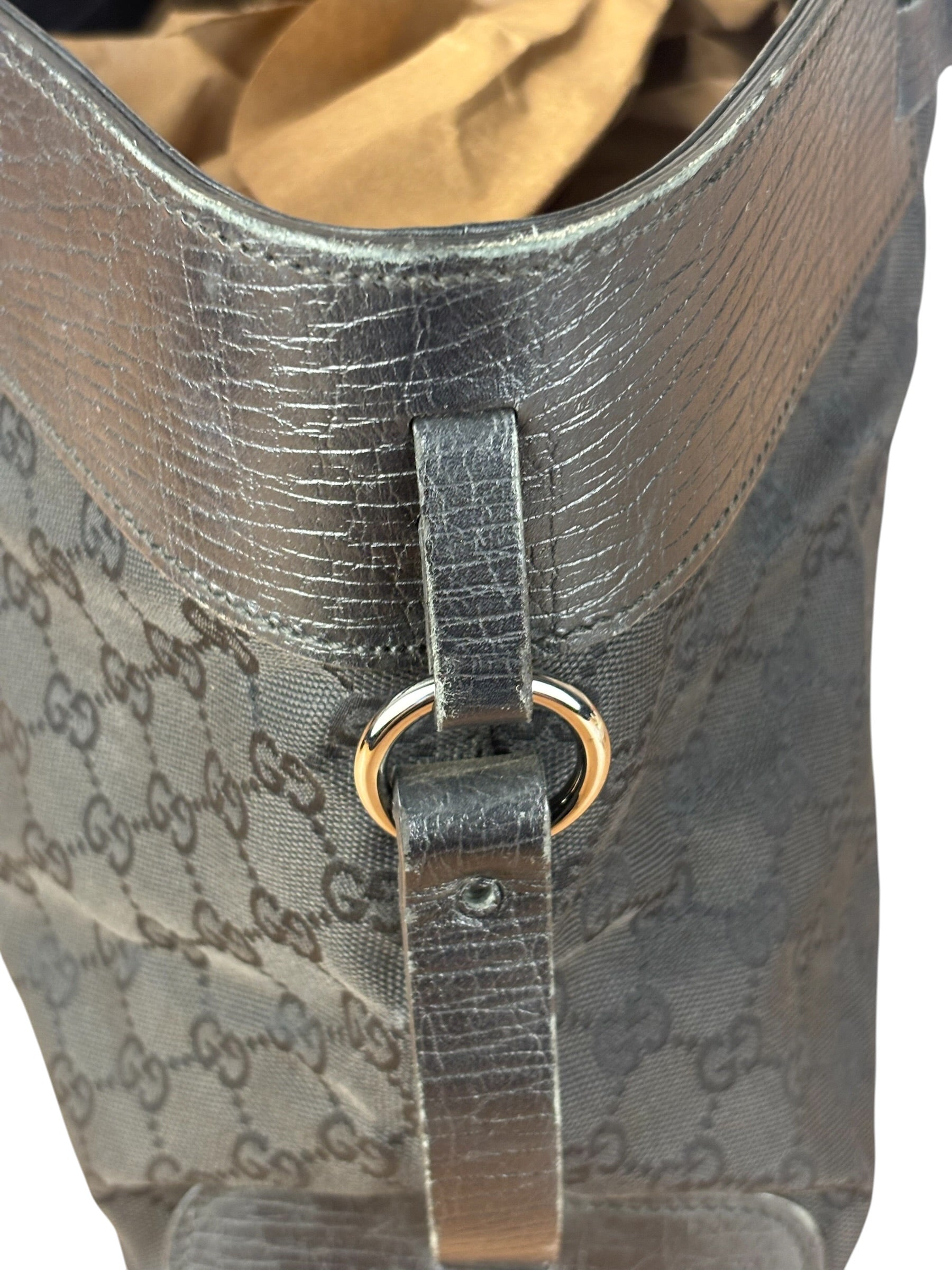 Gucci Black GG Canvas Tote Hand Bag