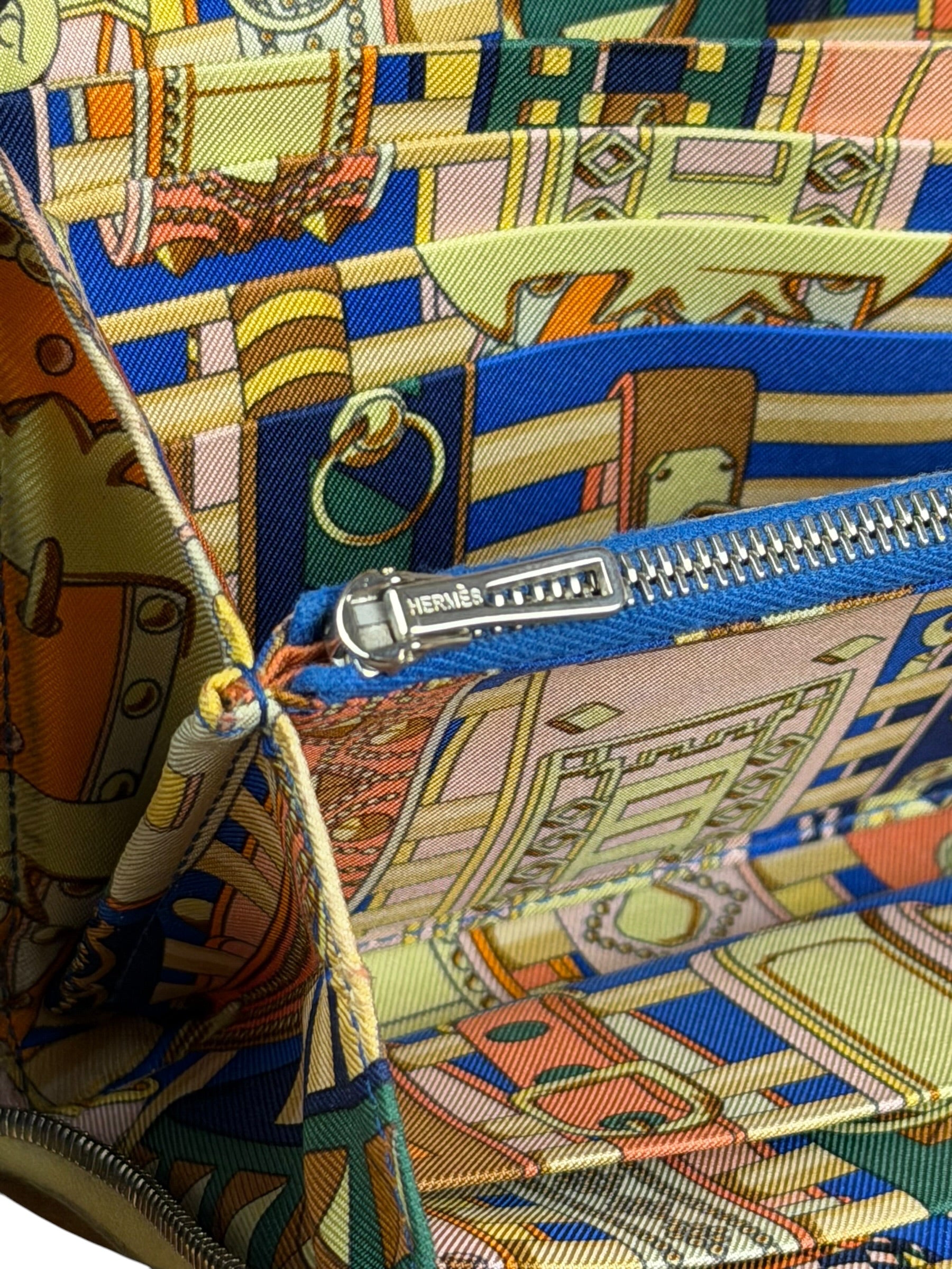 Hermes Yellow Leather Silk'In Classique Long Wallet