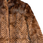 Vintage Brown Chevron Mink Fur Coat