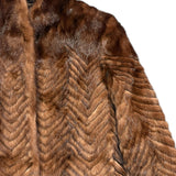 Vintage Brown Chevron Mink Fur Coat
