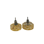 Chanel Vintage CC Clear Resin Faux Pearl Earrings