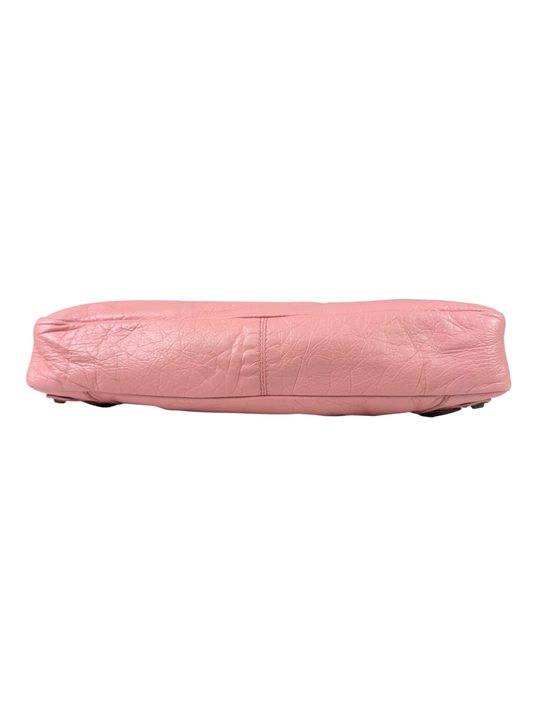 Balenciaga Pink Lambskin Motocross Classic City Two-Way Bag