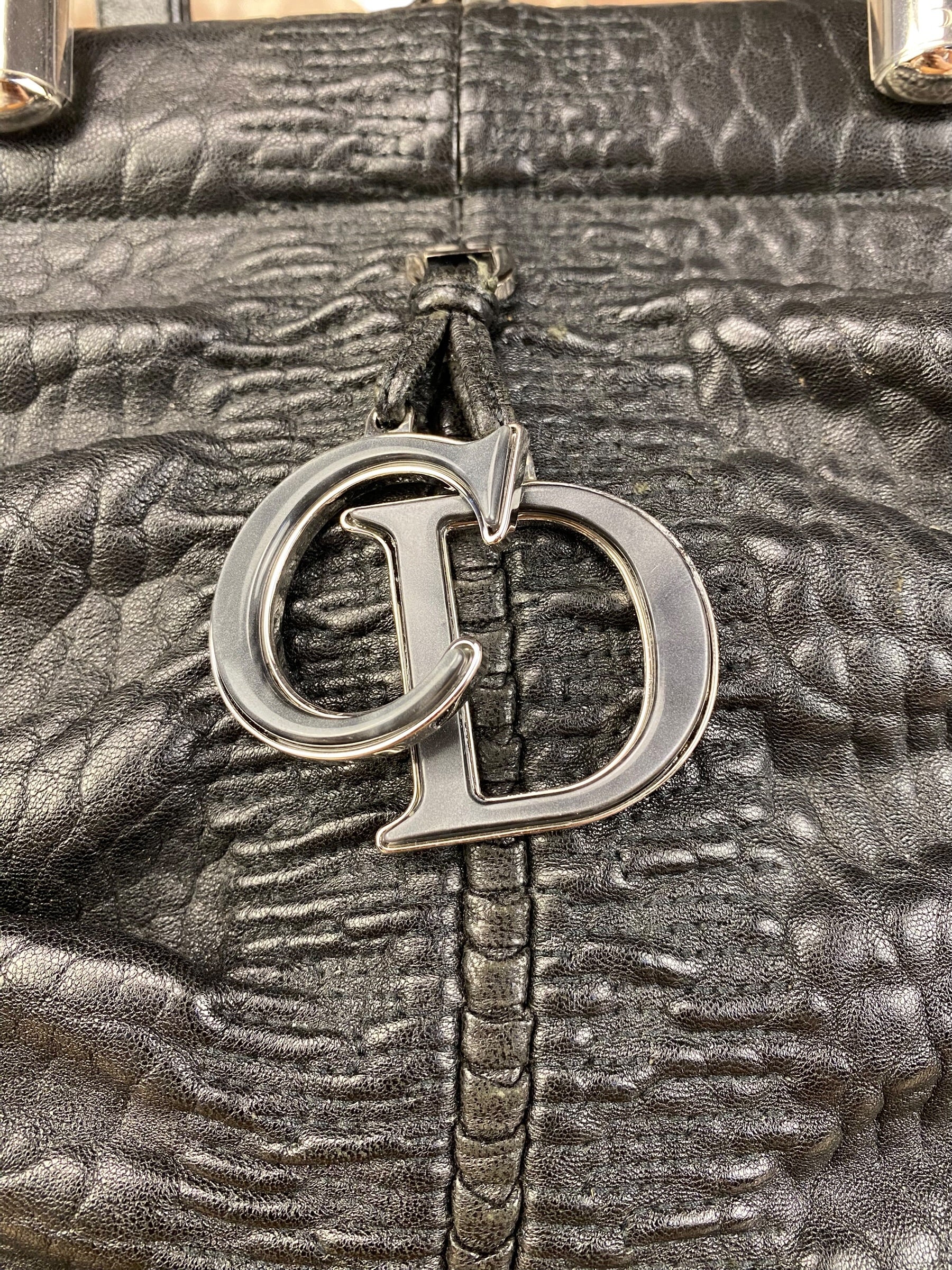 Christian Dior Karenina Leather Handbag Black