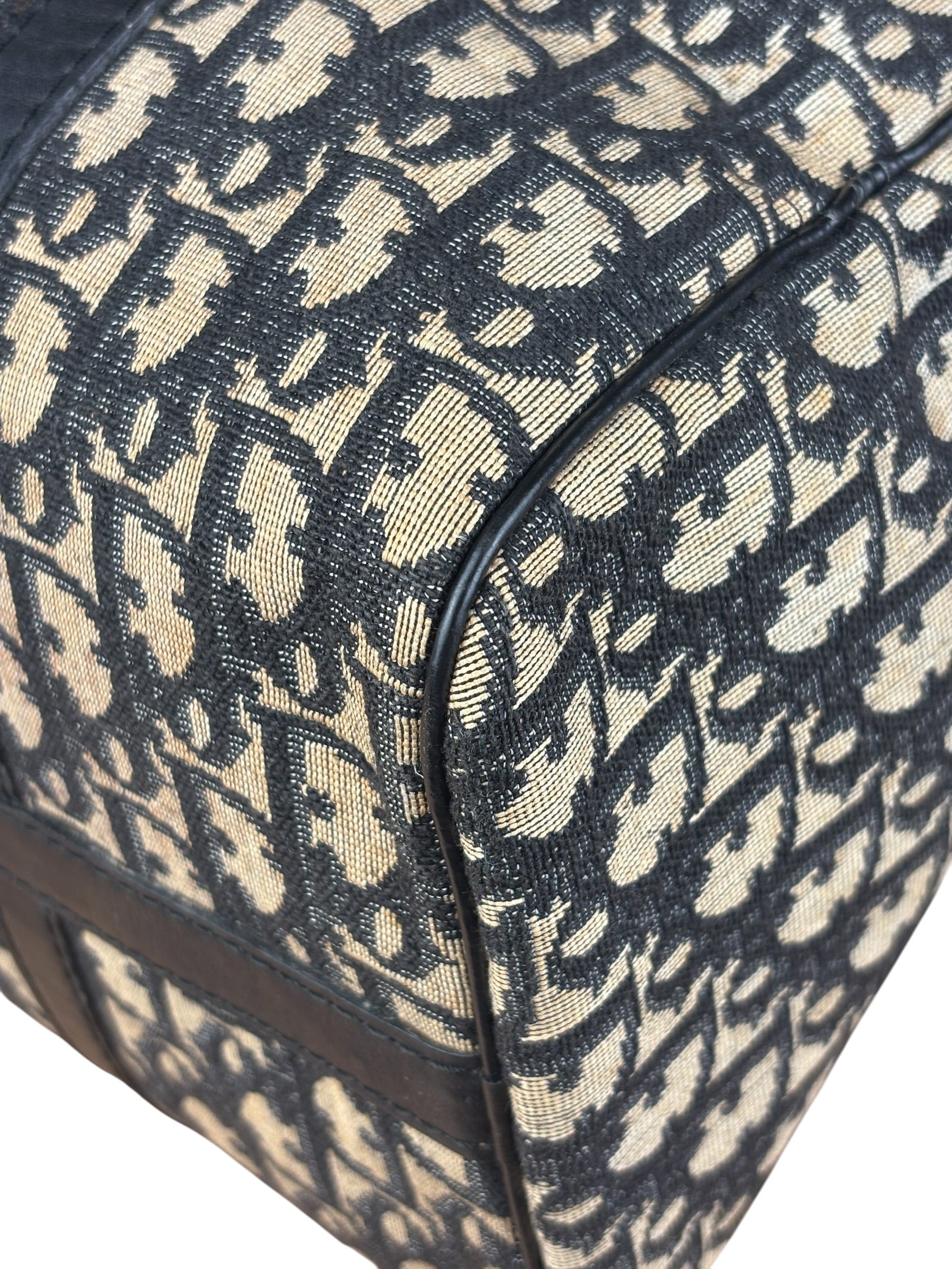 Christian Dior Vintage Navy Trotter Boston Bag