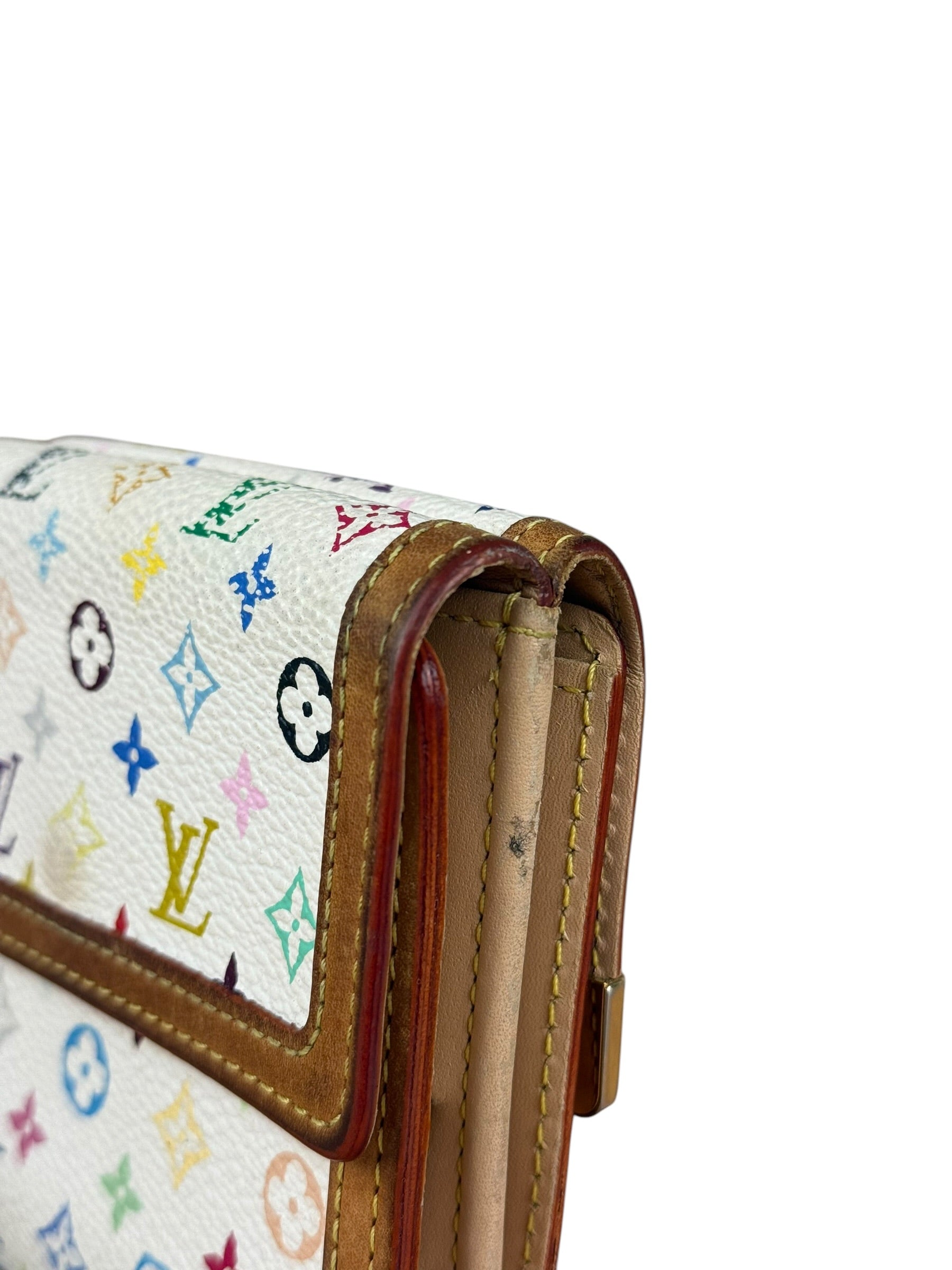 Louis Vuitton White Murakami Compact Wallet