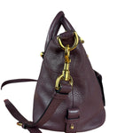 Loewe Purple Leather Ostrich Front 2Way Handbag