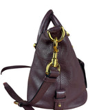 Loewe Purple Leather Ostrich Front 2Way Handbag