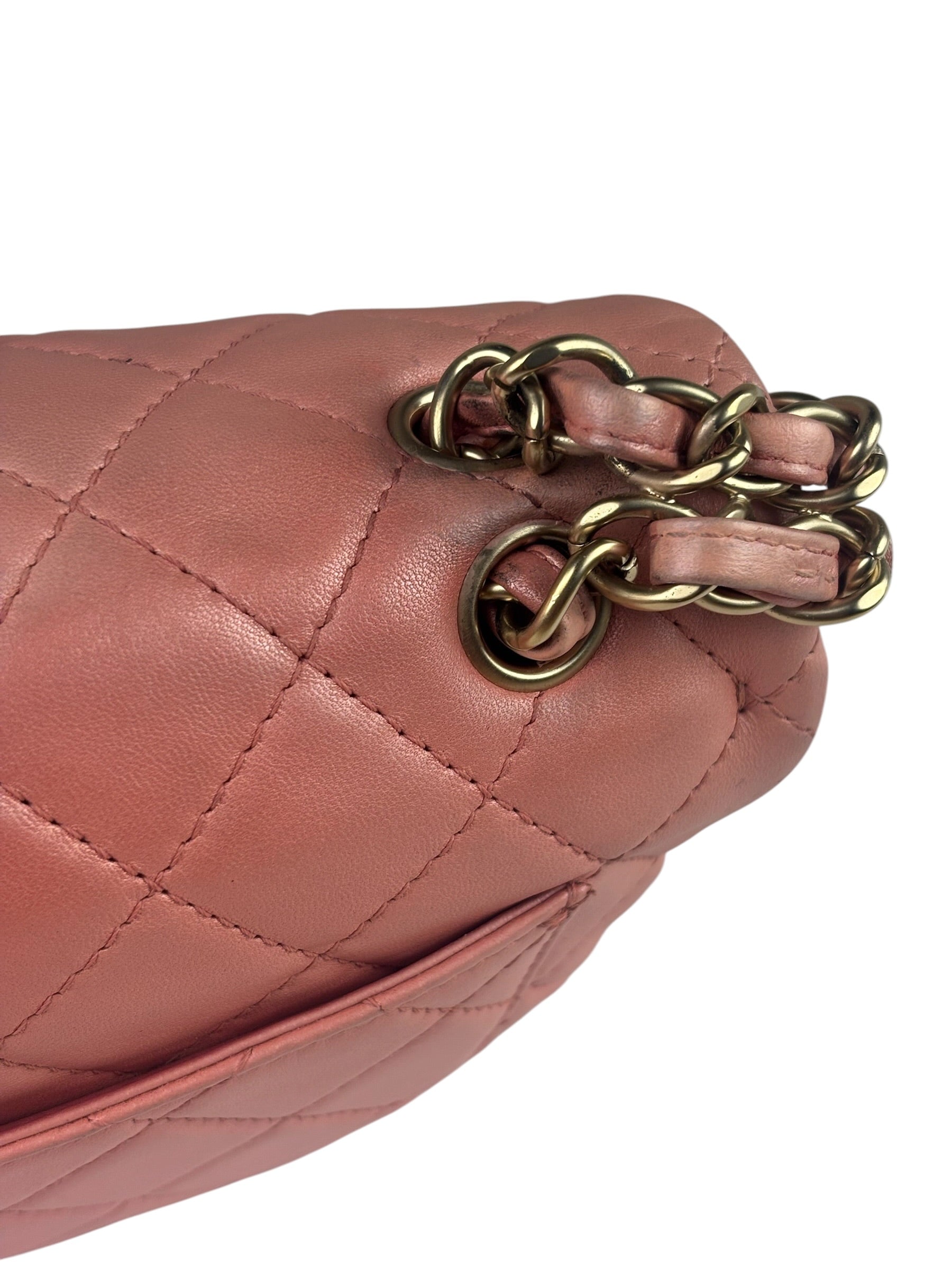Chanel Pink Quilted Lambskin Timeless Chain Shoulder Bag 2010