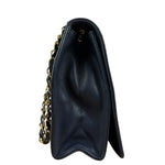 Chanel Black Diamond Stitch Flap CC Bag 1988