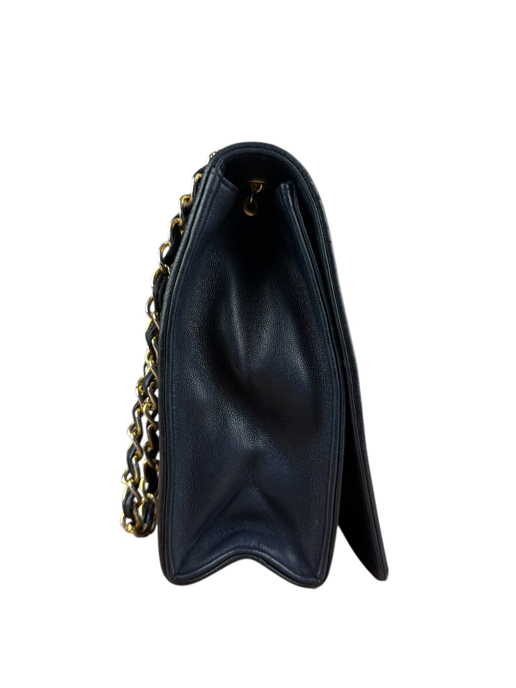 Chanel Black Diamond Stitch Flap CC Bag 1988