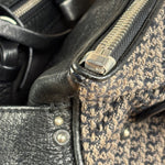 Chloe Black Tweed Leather Paddington Shoulder Bag