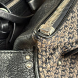 Chloe Black Tweed Leather Paddington Shoulder Bag