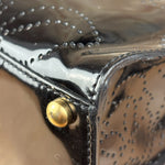 Chanel Black Patent Leather Perforated Camellia Tote Bag 2003