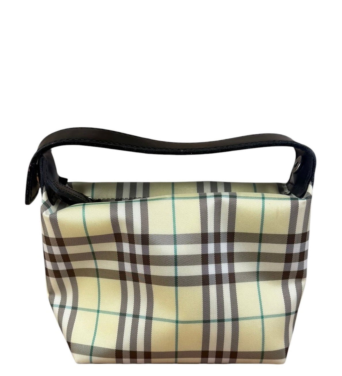 Burberry Multicolor Leather Trim House Check Top-Handle Pochette