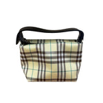 Burberry Multicolor Leather Trim House Check Top-Handle Pouch