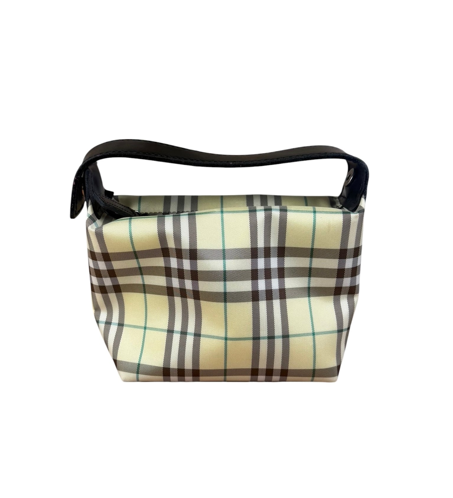 Burberry Multicolor Leather Trim House Check Top-Handle Pouch