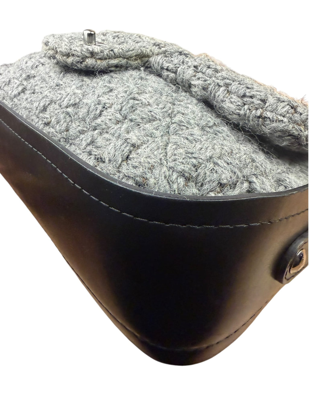 Chanel Grey Wool Tweed Flap Bag 2011