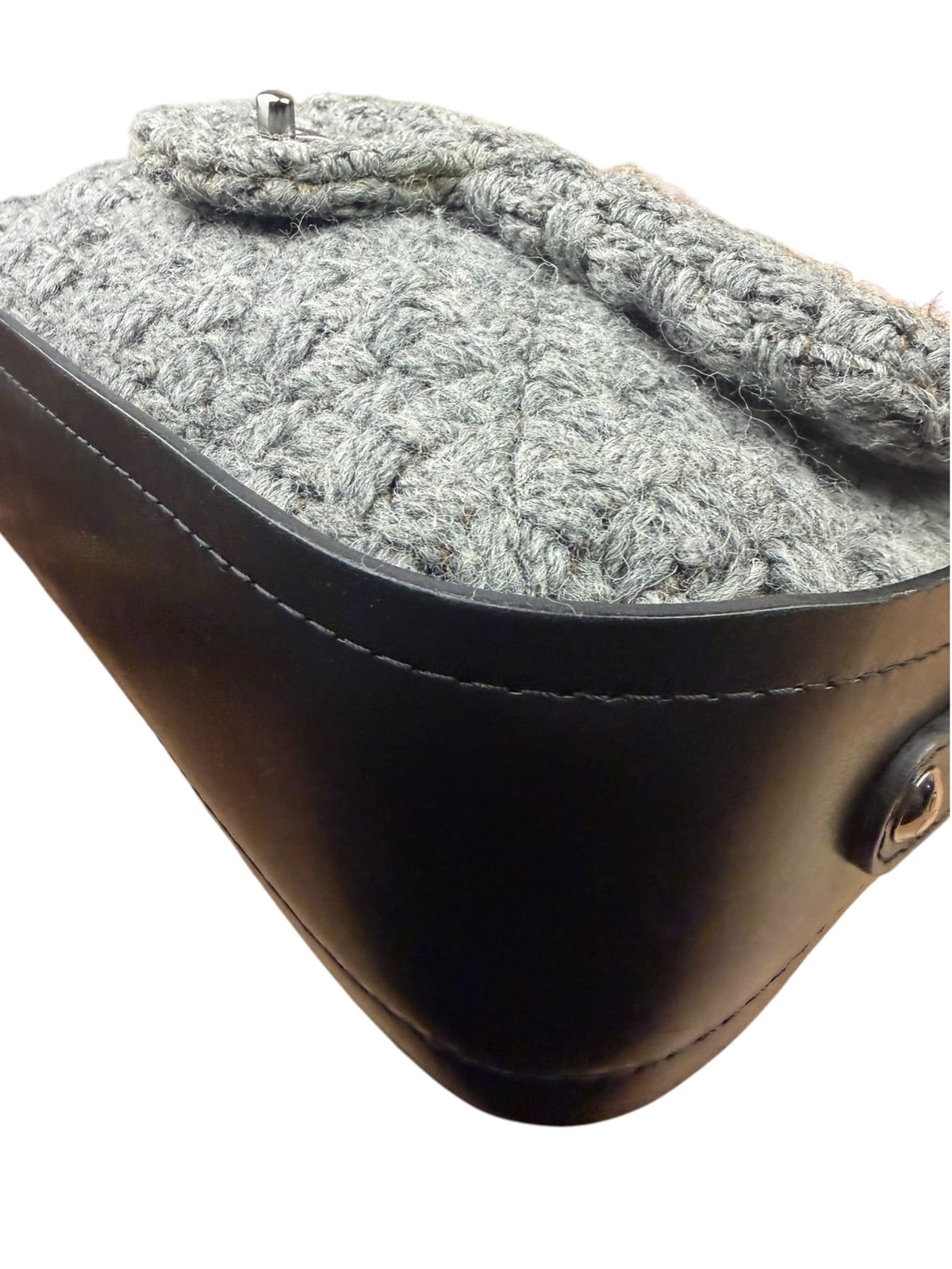 Chanel Grey Wool Tweed Flap Bag 2011