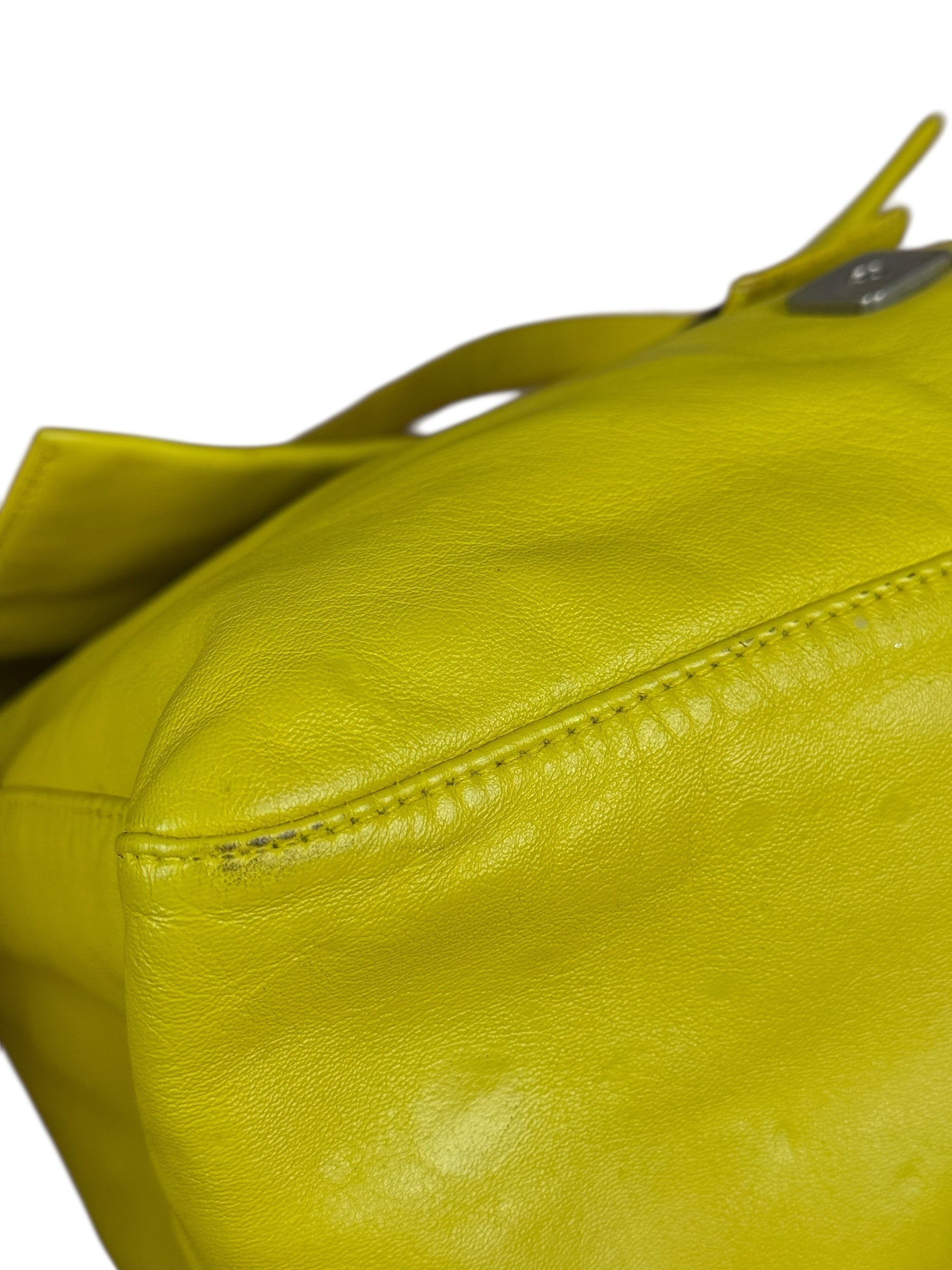 Fendi Yellow Leather Mamma Baguette