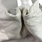 Chanel White Quilted Leather Gabrielle Shopping Tote 2010