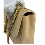 Chanel Vintage Beige Clair Quilted Leather Classic Flap Shoulder Bag 1955