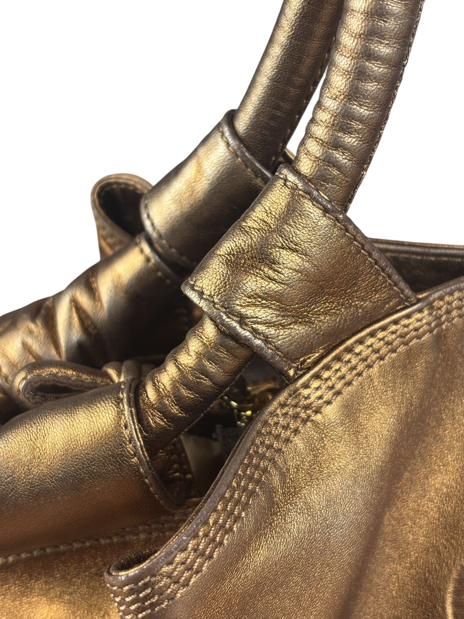 Loewe Vintage Metallic Brown Nappa Aire Hobo Tote Bag