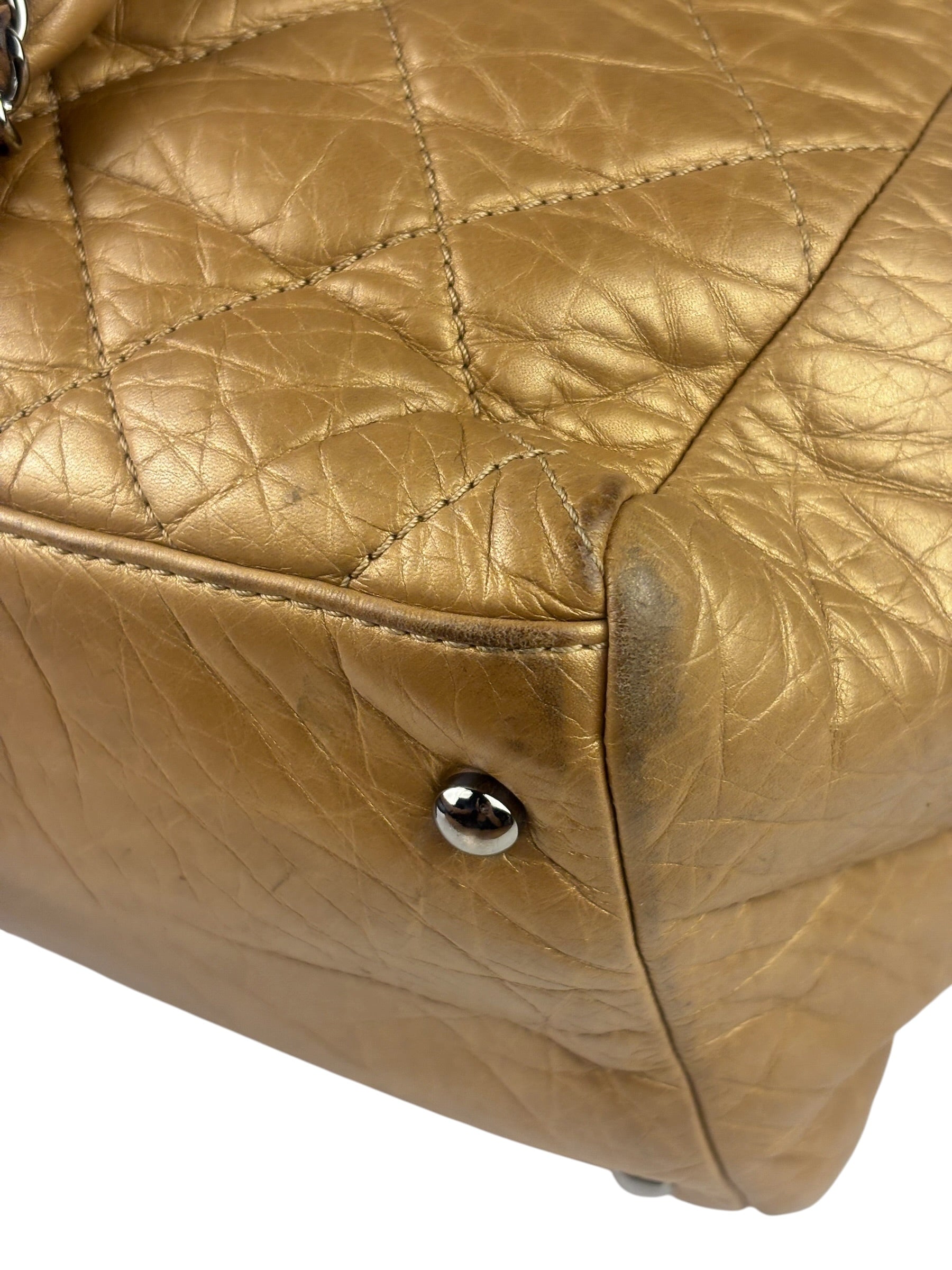 Chanel Gold Quilted Lambskin Lady Braid Flap Bag 2005