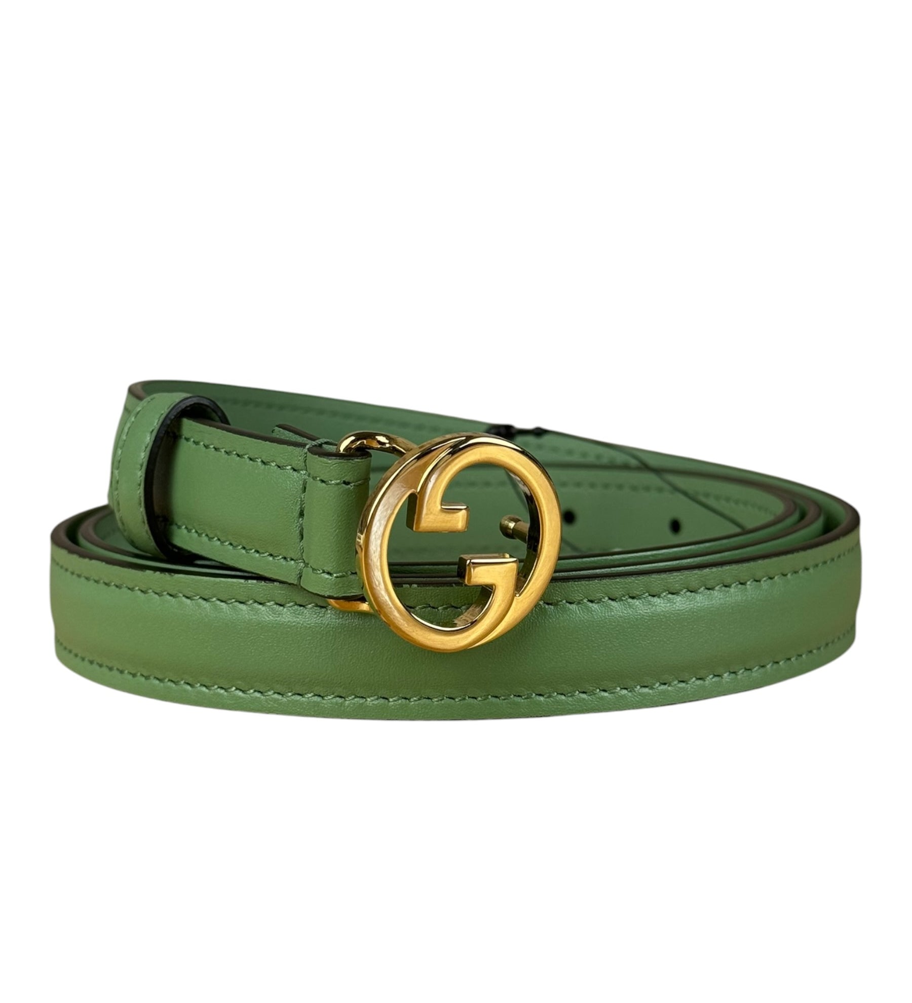 Gucci Blondie GG Thin Leather Belt Green