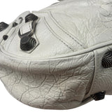 Balenciaga White Lambskin Le Cagole Shoulder Bag