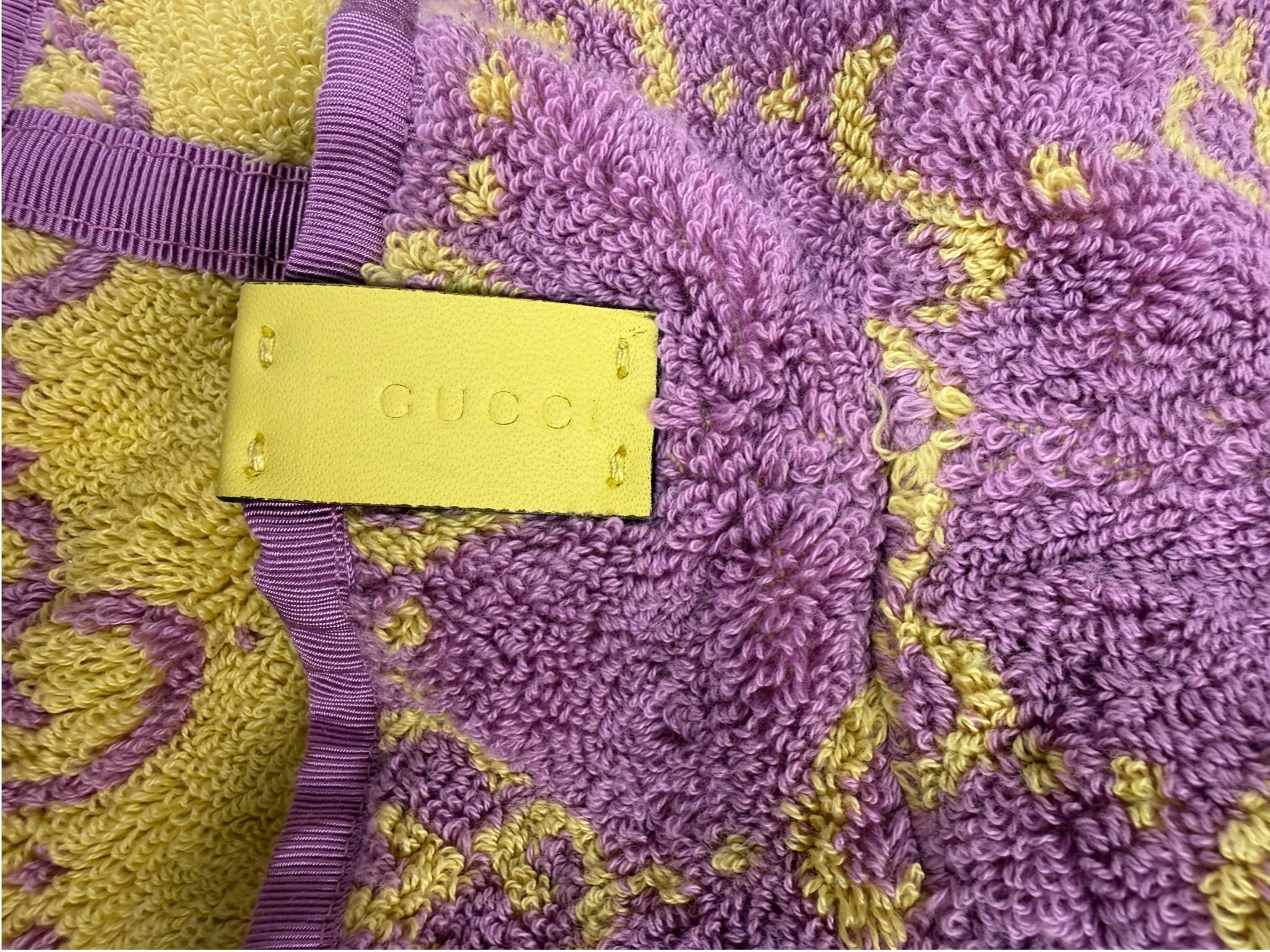 Gucci Pink/Yellow GG  Small Terry Bucket Hat