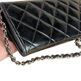 Chanel Black Patent Leather Wallet on Chain 2014