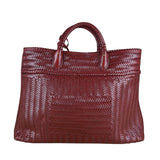 Polo Ralph Lauren Red Woven Leather Tote