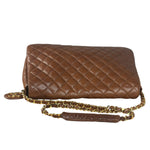 Chanel Brown Quilted Leather Flap Chain Messenger Bag