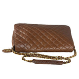 Chanel Brown Quilted Leather Flap Chain Messenger Bag