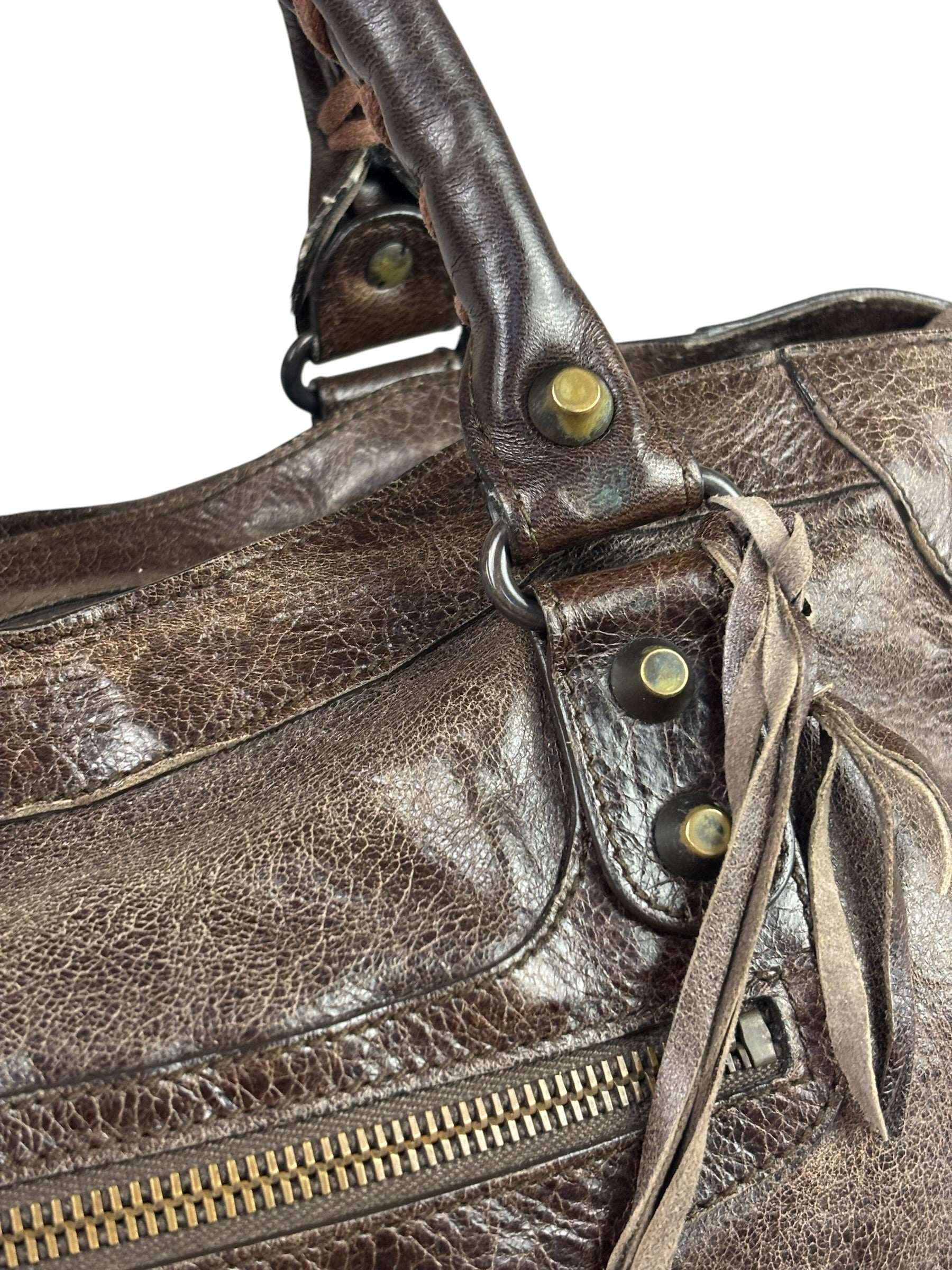 Balenciaga Brown Leather Medium Le City Two-Way Bag